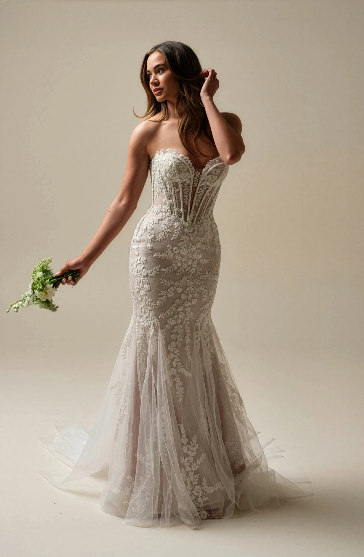 Model wearing a gown by Maggie Sottero