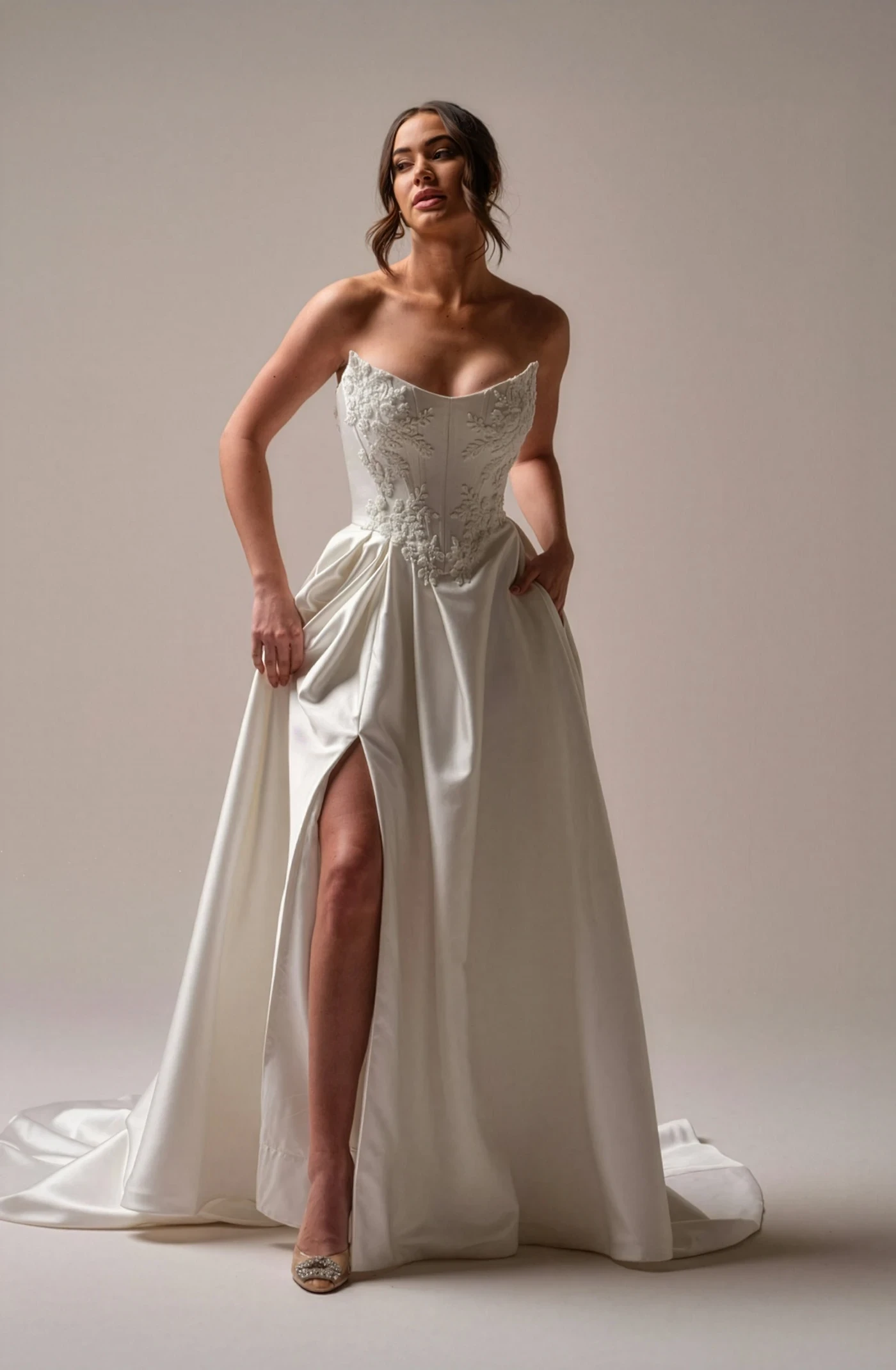 Model wearing a gown by Sottero & Midgley